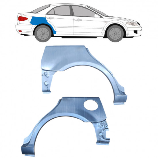 Sidovägg hjulhuskant för Mazda 6 2002-2008 / Vänster+Höger / HATCHBACK / Set 9165