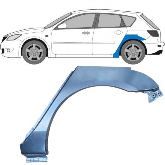 Sidovägg hjulhuskant för Mazda 3 BK 2003-2009 / Vänster 5156