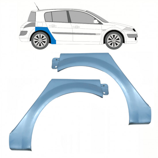 Sidovägg hjulhuskant för Renault Megane 2002-2008 / Vänster+Höger / Set 10205