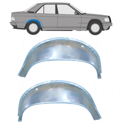 Hjulhus reparationsplåt för Mercedes 190 1982-1993 / Vänster+Höger / Set 9837