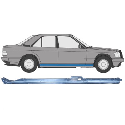 Tröskelplåt reparationspanel för Mercedes 190 W201 1982-1993 / Höger 15127
