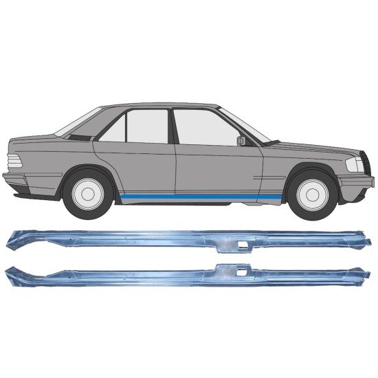 Övre del av tröskel reparationspanel för Mercedes 190 W201 1982-1993 / Vänster+Höger / Set 16294