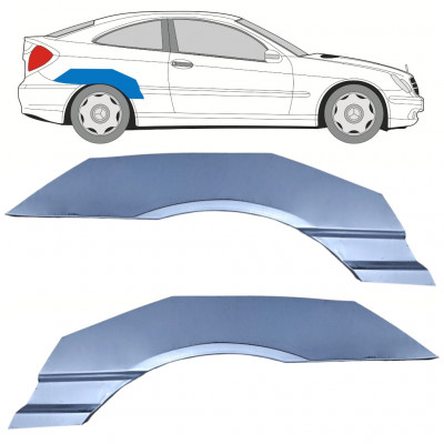 Sidovägg hjulhuskant för Mercedes CL203 2000-2008 / Vänster+Höger / Set 10592