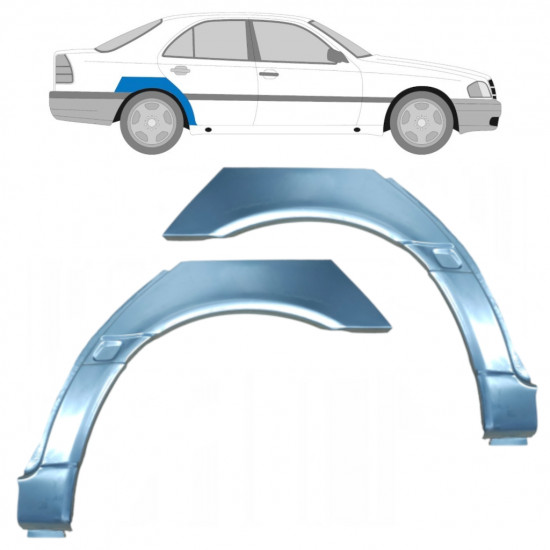 Sidovägg hjulhuskant för Mercedes C-class 1993-2001 / Vänster+Höger / Set 10414