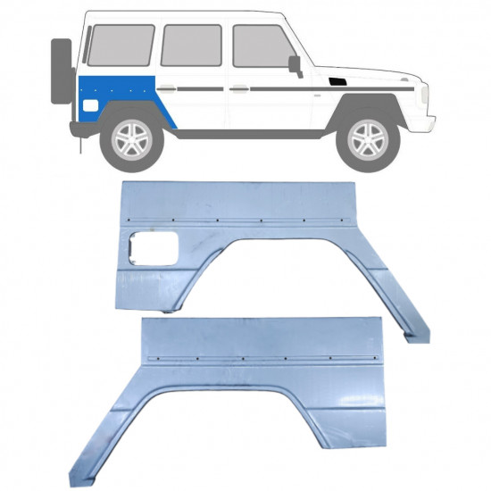 Sidovägg hjulhuskant för Mercedes G-Class 1992- / Vänster+Höger / Set 9179