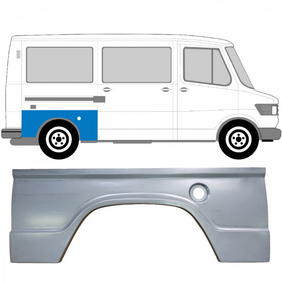 Sidovägg hjulhuskant för Mercedes T1 1977-1996 / Höger 5174