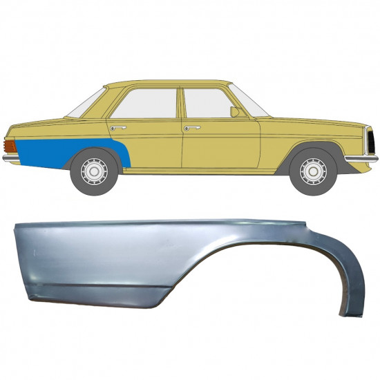 Sidovägg hjulhuskant för Mercedes W114 W115 1968-1977 / Höger 6809