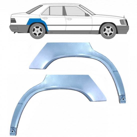 Sidovägg hjulhuskant för Mercedes W124 1984-1996 / Vänster+Höger / Set 9160