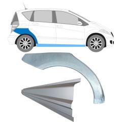 Tröskelplåt + sidovägg hjulhuskant för Mercedes A-Class W169 2004-2012 / Höger / Set 11314