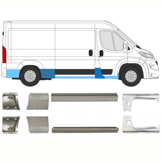 Reparationspanel set för Opel Movano 2021-2026 / Vänster+Höger 16444