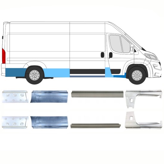 Reparationspanel set för Opel Movano 2021-2026 / Vänster+Höger 16466