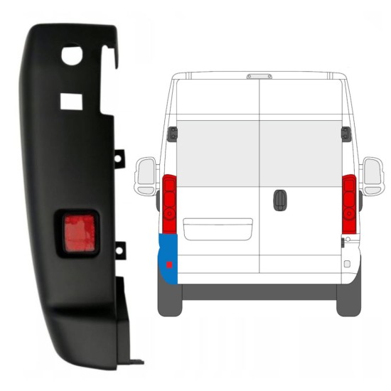 Bak hörn stötfångare 180 grader för Opel Movano 2021- / Vänster 16037