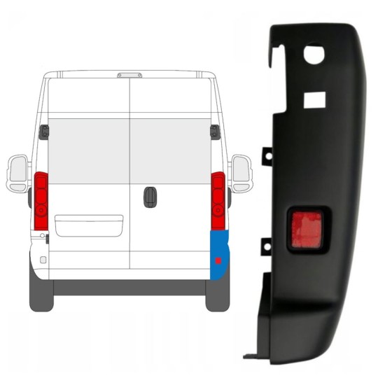 Bak hörn stötfångare 180 grader för Opel Movano 2021- / Höger 16036