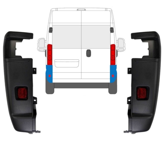 Bak hörn stötfångare 270 grader för Opel Movano 2021-2026 / Vänster+Höger / Set 15797