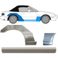 Reparationspanel för tröskel + fram + bak stänkskärm för Mazda MX-5 1989-1998 / Höger / Set 12580