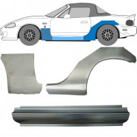 Reparationspanel för tröskel + fram + bak stänkskärm för Mazda MX-5 1998-2005 NB / Vänster / Set 11151