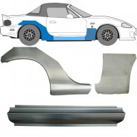 Reparationspanel för tröskel + fram + bak stänkskärm för Mazda MX-5 1998-2005 NB / Höger / Set 11150