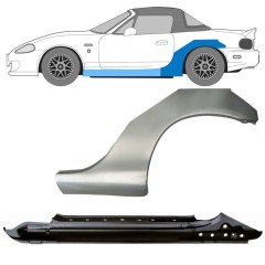 Hel tröskel + bak skärm reparationspanel för Mazda MX-5 1998-2005 NB / Vänster / Set 11146