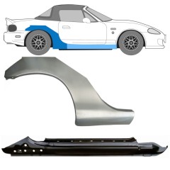 Hel tröskel + bak skärm reparationspanel för Mazda MX-5 1998-2005 NB / Höger / Set 11145