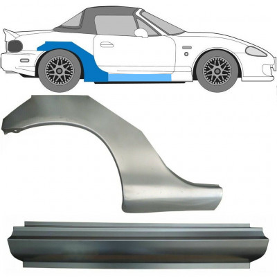 Tröskelplåt + sidovägg hjulhuskant för Mazda MX-5 1998-2005 NB / Höger / Set 10273