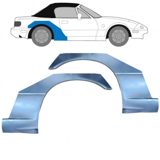 Sidovägg hjulhuskant för Mazda MX-5 1989-1998 / Vänster+Höger / Set 9609