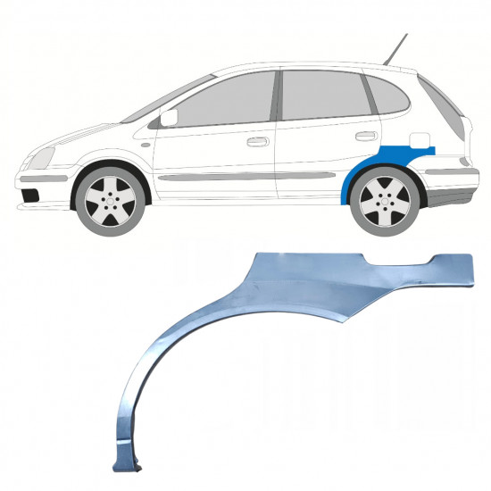 NISSAN ALMERA TINO 2000-2006 REPARATION AV BAKSKÄRM / VÄNSTER