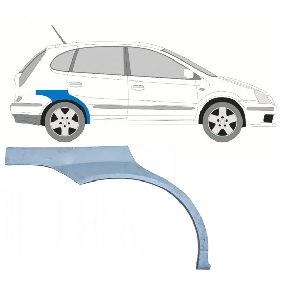 NISSAN ALMERA TINO 2000-2006 REPARATION AV BAKSKÄRM / HÖGER