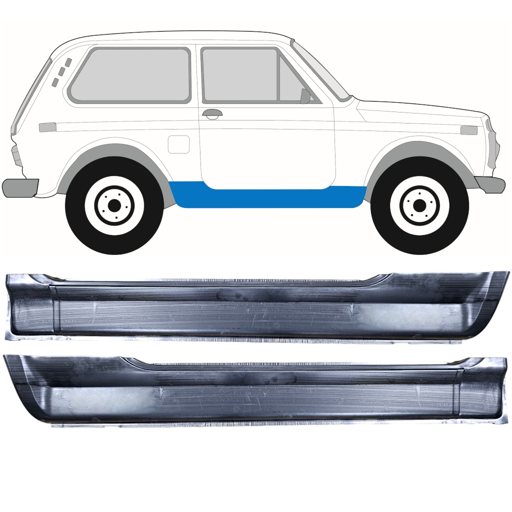 Tröskelplåt Reparationspanel För Lada Niva 1976- / Set 12041
