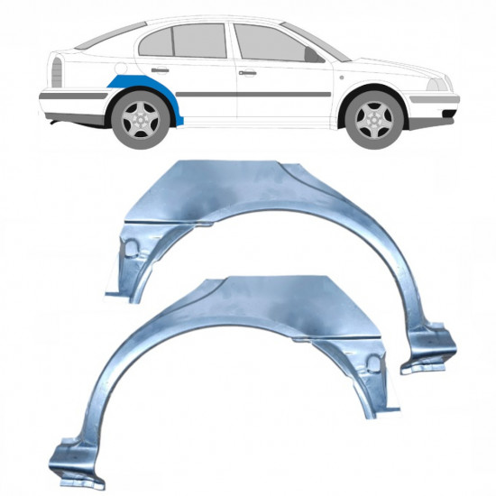 Sidovägg hjulhuskant för Skoda Octavia 1996-2010 / Vänster+Höger / Set 9461