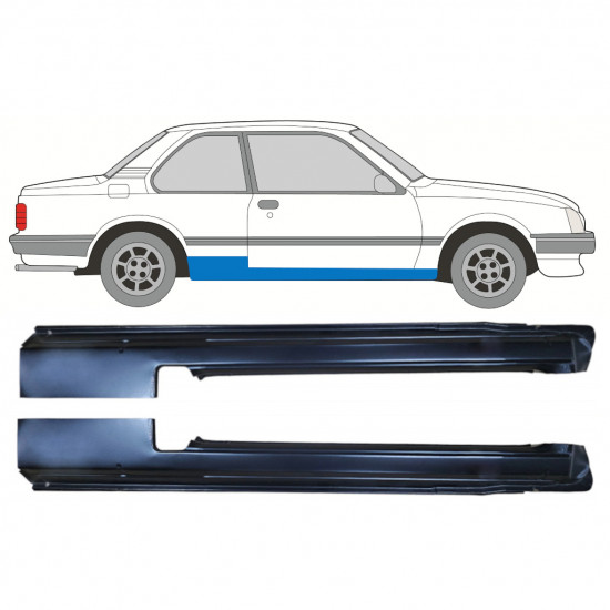 Tröskelplåt reparationspanel för Opel Ascona / Vauxhall Cavalier 1981-1988 / Vänster+Höger / Set 10981