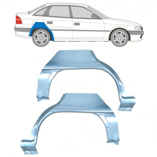 Sidovägg hjulhuskant för Opel Astra 1991-2002 / Vänster+Höger / SEDAN / Set 10406