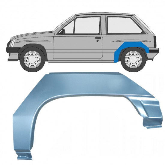 Sidovägg hjulhuskant för Opel Corsa A 1982-1993 / Vänster 7702