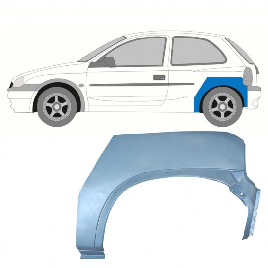 Sidovägg hjulhuskant för Opel Corsa B 1993-2001 / Vänster 7254