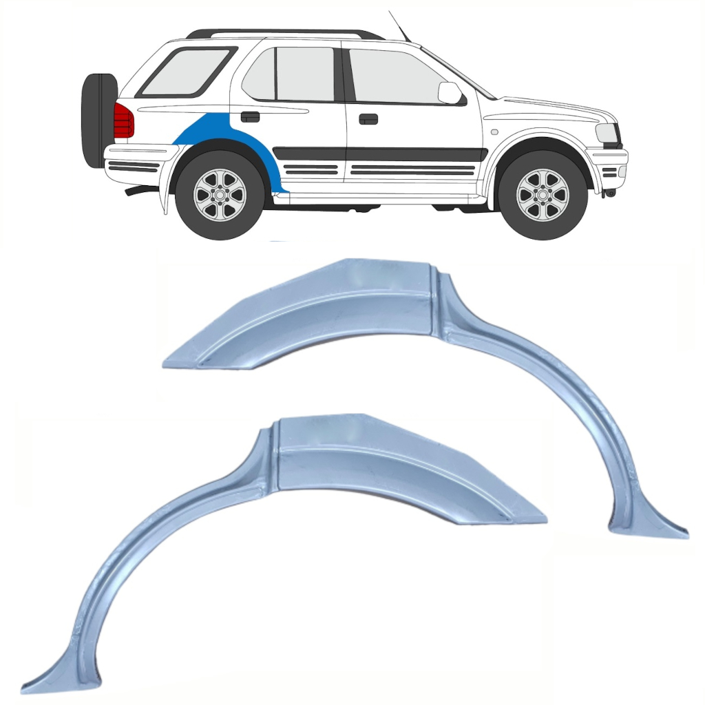 Sidovägg Hjulhuskant För Opel Frontera B 1999-2002 / Vänster+Höger / Set 10375