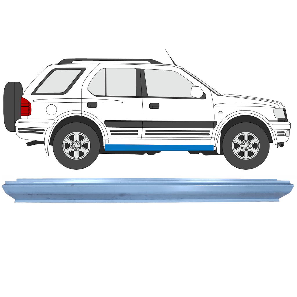Tröskelplåt Reparationspanel För Opel Frontera 1998-2002 / Vänster = Höger (Symmetrisk) 6883