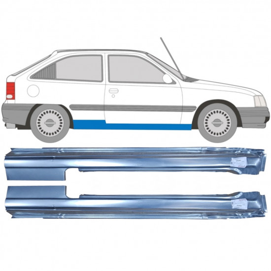 Tröskelplåt reparationspanel för Opel Kadett 1984-1993 / Vänster+Höger / Set 9449