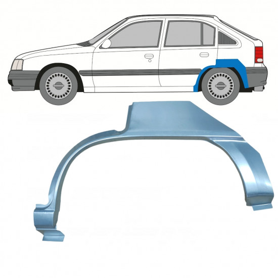 Sidovägg hjulhuskant för Opel Kadett 1984-1993 / Vänster 7909