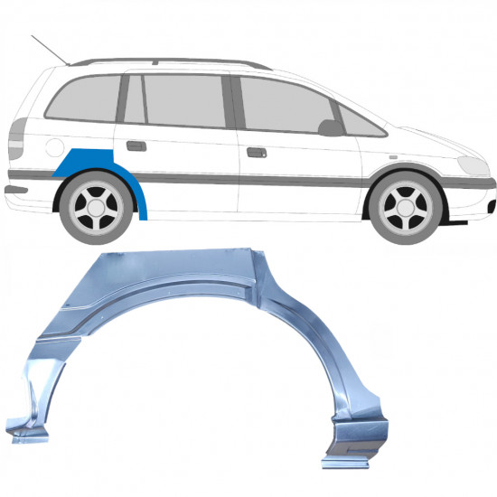 Sidovägg hjulhuskant för Opel Zafira 1999-2005 / Höger 6888