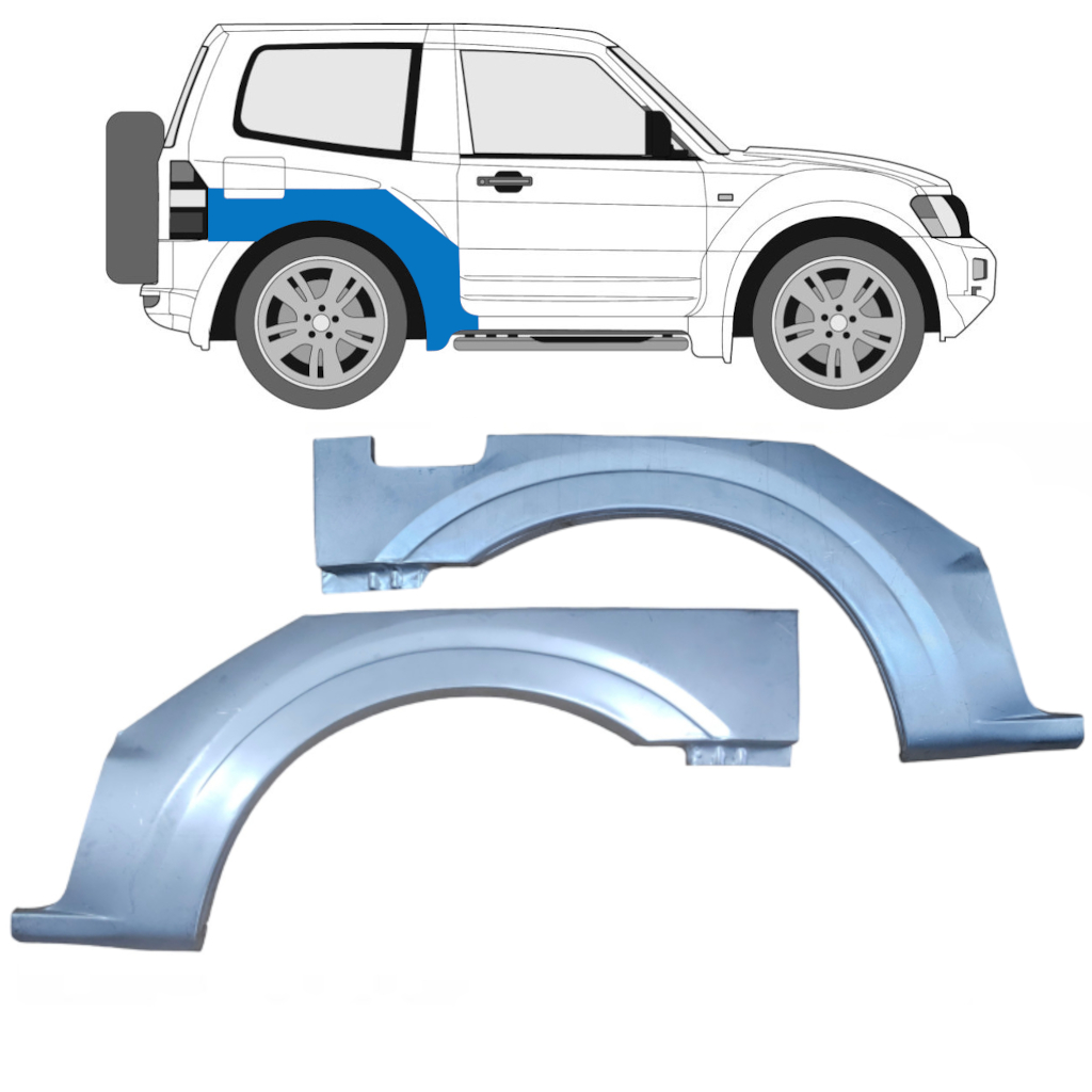 Sidovägg Hjulhuskant För Mitsubishi Pajero 1999-2006 / Vänster+Höger / Set 9411
