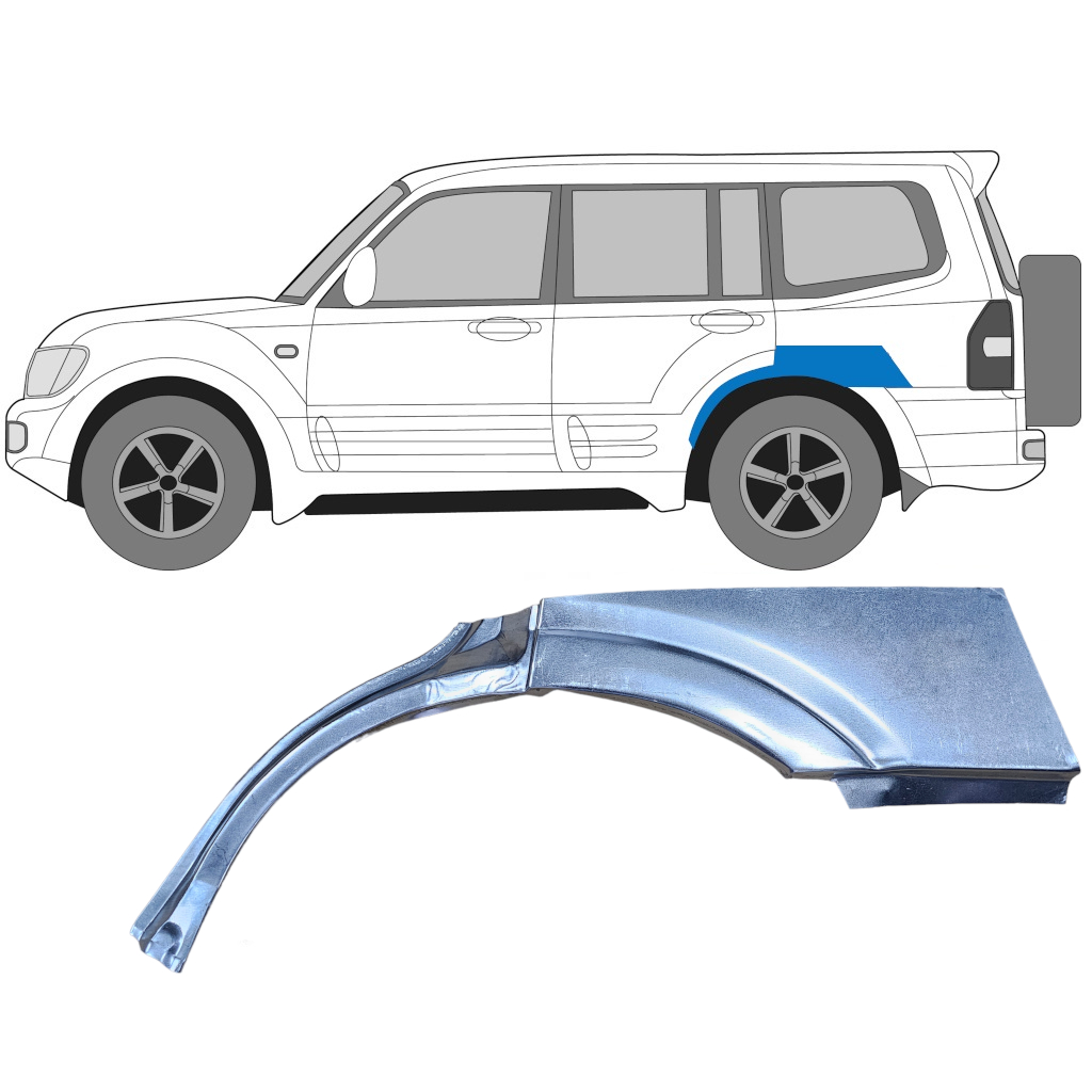 Sidovägg Hjulhuskant För Mitsubishi Pajero 1999-2006 / Vänster 7208