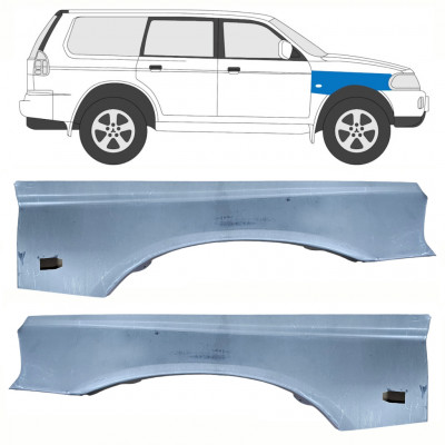 Reparationspanel till framskärm för Mitsubishi Pajero Sport 1996-2008 / Vänster+Höger / Set 10104