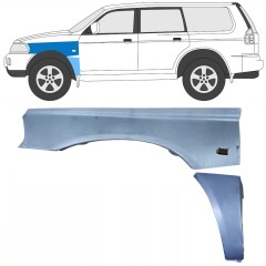 Reparationspanel till framskärm för Mitsubishi Pajero Sport 1996-2008 / Vänster / Set 8543