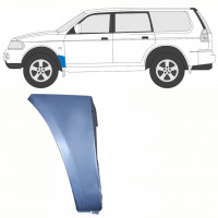 Nedre del av fram skärm reparationspanel bakom hjul för Mitsubishi Pajero Sport 1996-2008 / Vänster 8457