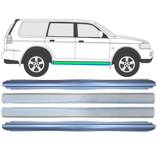 Reparationspanel för inre och yttre tröskel för Mitsubishi Pajero Sport 1996-2008 / Vänster+Höger / Set 14874 Reparationspanel för inre och yttre tröskel för Mitsubishi Pajero Sport 1996-2008 / Vänster+Höger / Set 14874