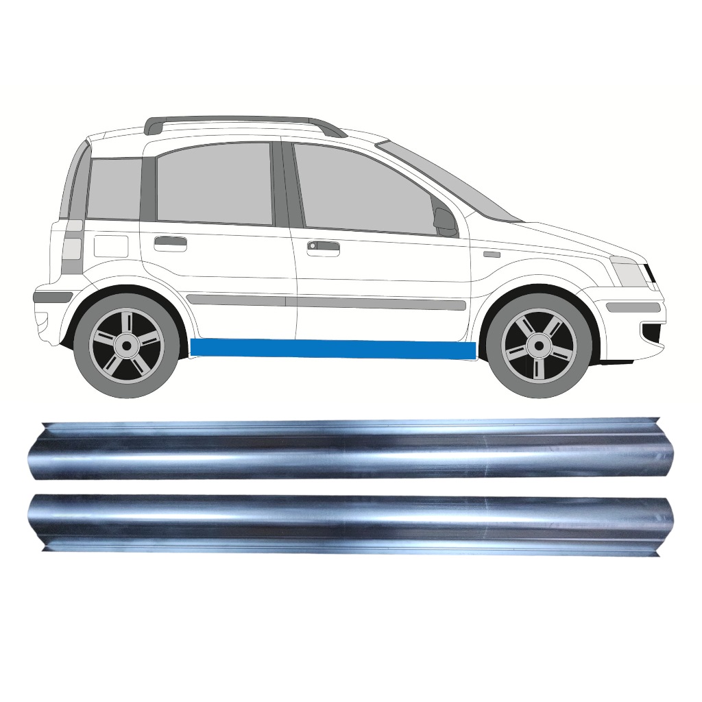 Tröskelplåt Reparationspanel För Fiat Panda 2003-2012 / Vänster = Höger (Symmetrisk) / Set 10481