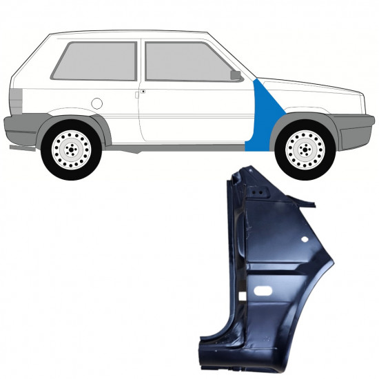 Reparationspanel till framskärm för Fiat Panda 1980-2002 / Höger 11811