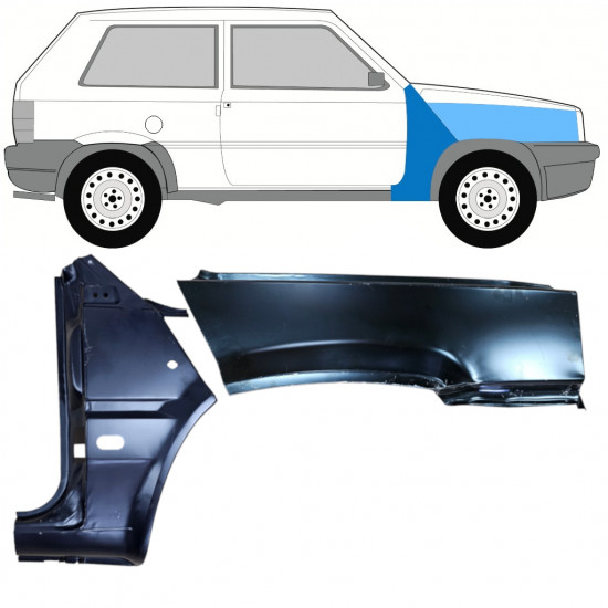 Reparationspanel till framskärm för Fiat Panda 1980-2002 / Höger / Set 11816