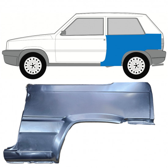 Sidovägg hjulhuskant för Fiat Panda 1980-2002 / Vänster 11815