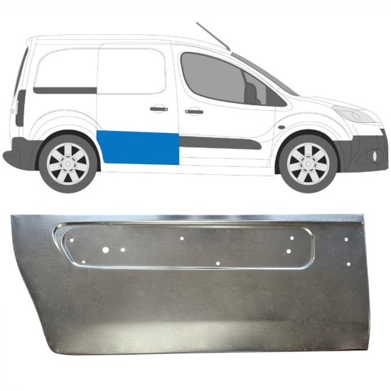Skjutdörr reparationspanel för Peugeot Partner 2008-2018 / Höger 16622