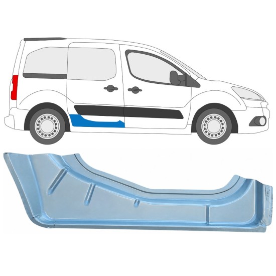 Skjutdörr reparationspanel inre för Citroen Berlingo 2008-2018 / Höger 17070